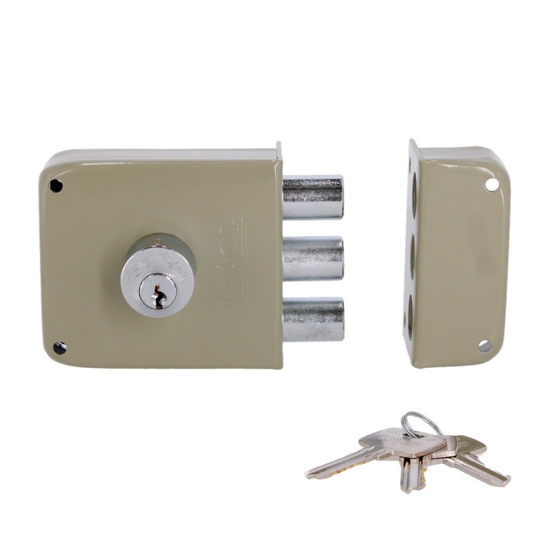 Cerradura de sobreponer alta seguridad con 3 barras L5C Tover