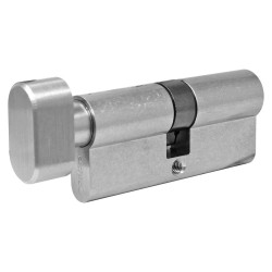 Cilindro europeo alta seguridad llave / mariposa níquel satinado 70 mm 90006 Ashico