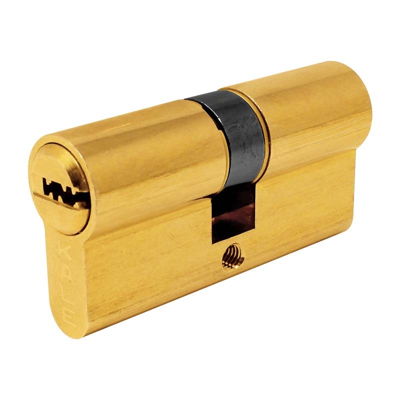 Cilindro de perfil europeo 62 mm latón brillante 164SNC KaleKilit