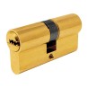 Cilindro de perfil europeo 62 mm latón brillante 164SNC KaleKilit
