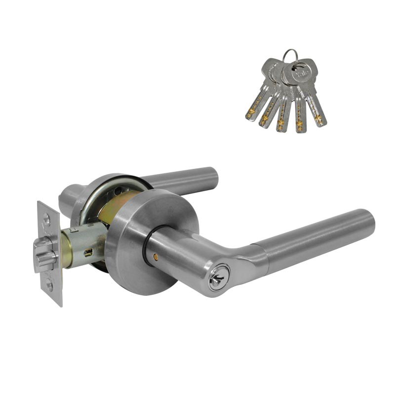 Cerradura de manija para recámara niquel satinado Lazio Yale