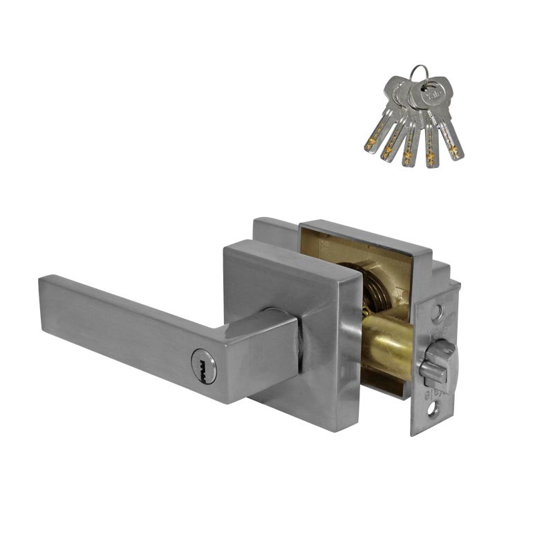 Cerradura de manija para recámara Niquel Satinado Castelli Yale