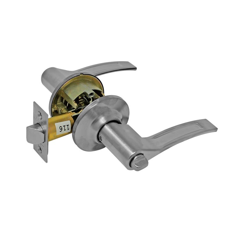 Cerradura para baño cromo mate Roble Phillips