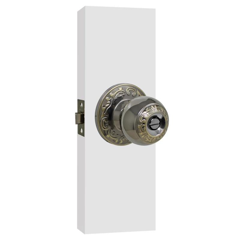 Cerradura para baño niquel negro Toledo 10011 Ashico