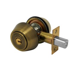 Cerrojo doble cilindro latón antiguo X547 Tesa