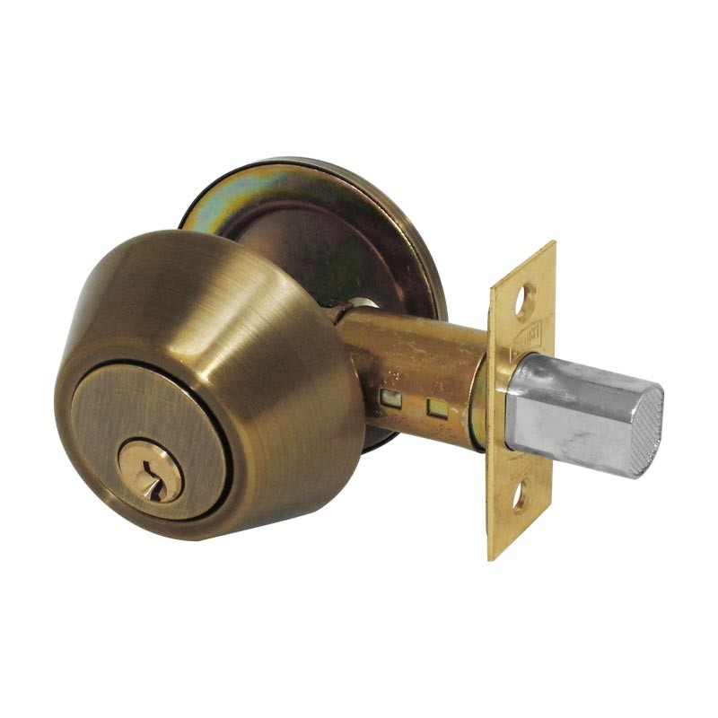 Cerrojo doble cilindro latón antiguo B-262-5 Phillips