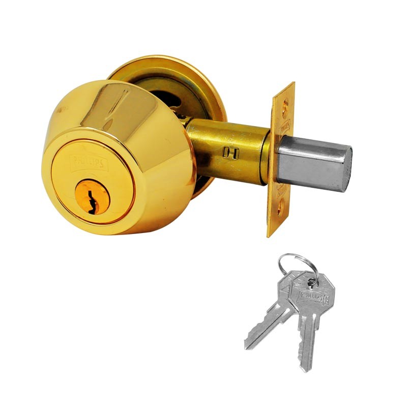 Cerrojo cilindro / mariposa latón brillante B-260-3 Phillips
