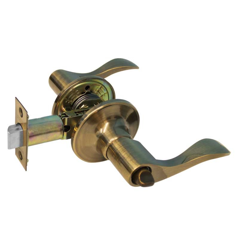 Cerradura de manija para baño latón antiguo Aqua Yale