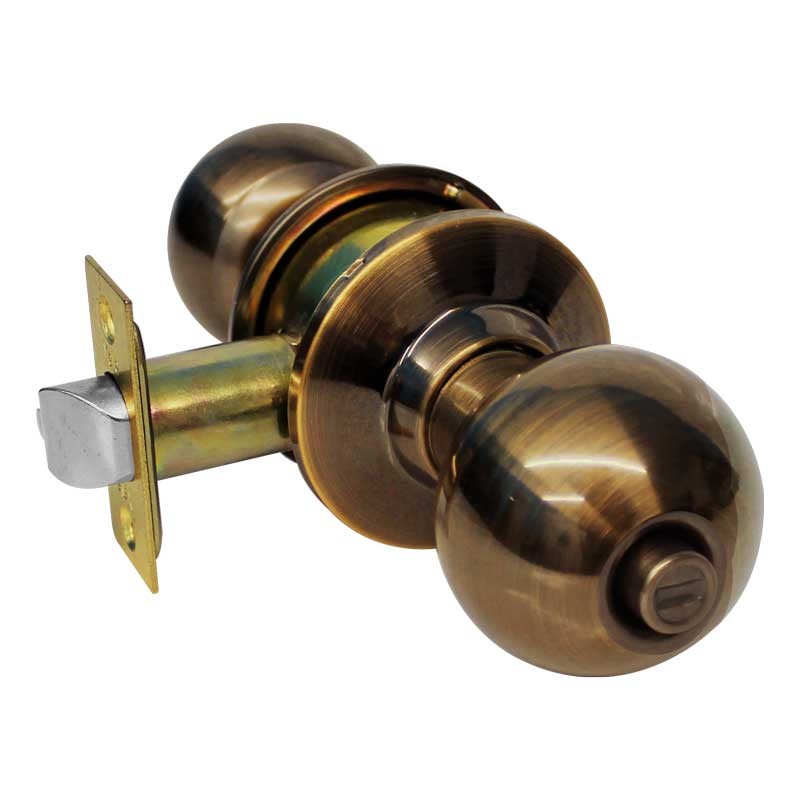 Cerradura para baño latón antiguo Ball Yale