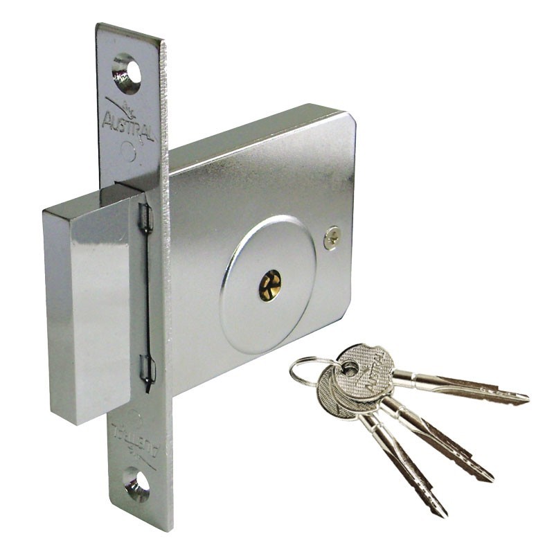 Cerradura para perfil angosto tetrallave Austral