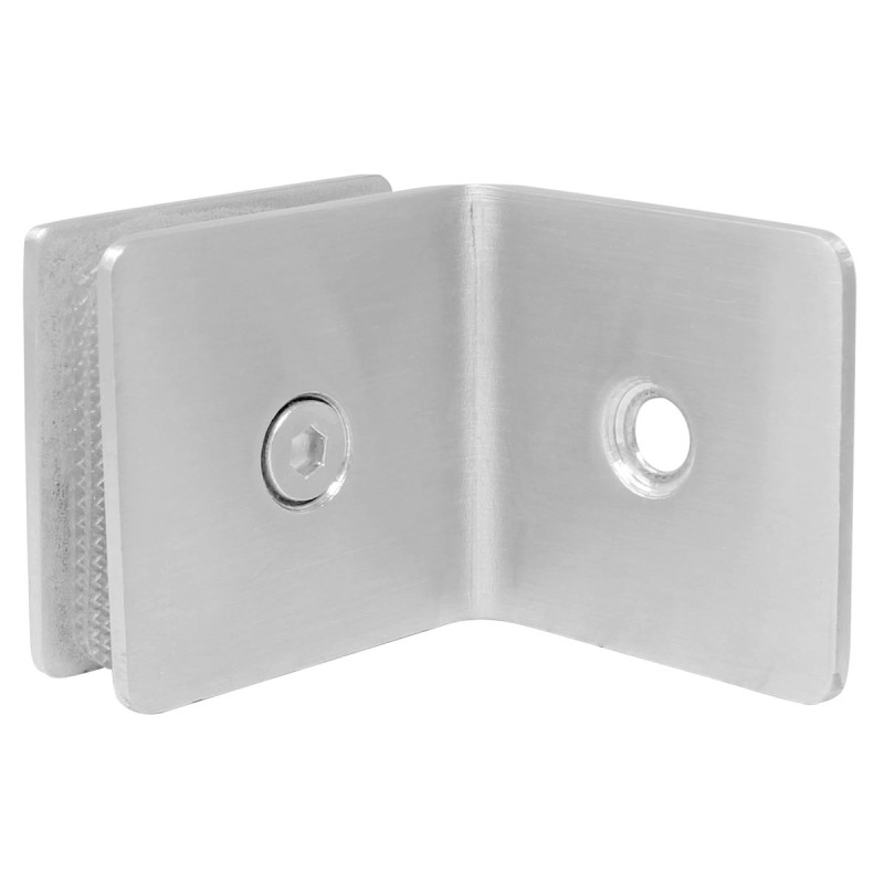Clip para vidrio fijo a 90° níquel satinado K-507S Axcent