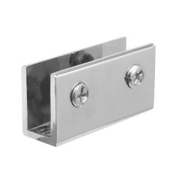Clip cromado para entrepaño de cristal K-128 Axcent