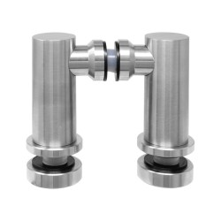 Conector doble con chapetón vidrio-vidrio 180° BRK 672 A Bruken