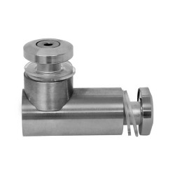 Conector vidrio / vidrio 90°con chapetón BRK3042 Bruken