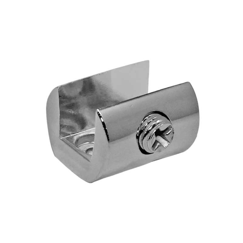 Clip cromado para entrepaño o vidrio fijo BRK754 Bruken