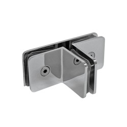 Clip vidrio-vidrio con porta costilla cromado BRK738 Bruken