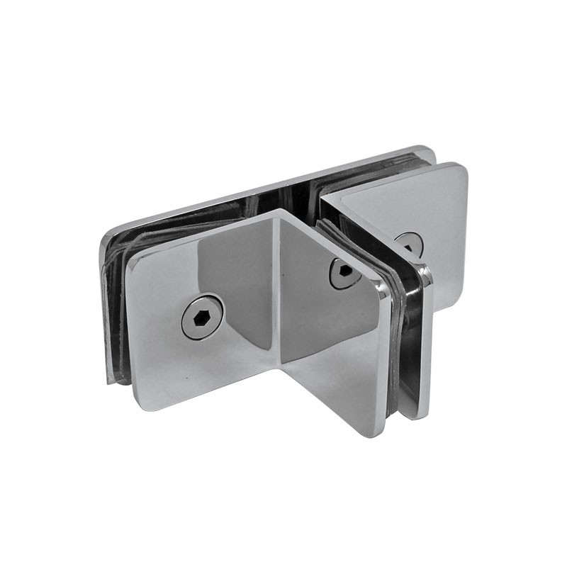 Clip vidrio-vidrio con porta costilla cromado BRK738 Bruken