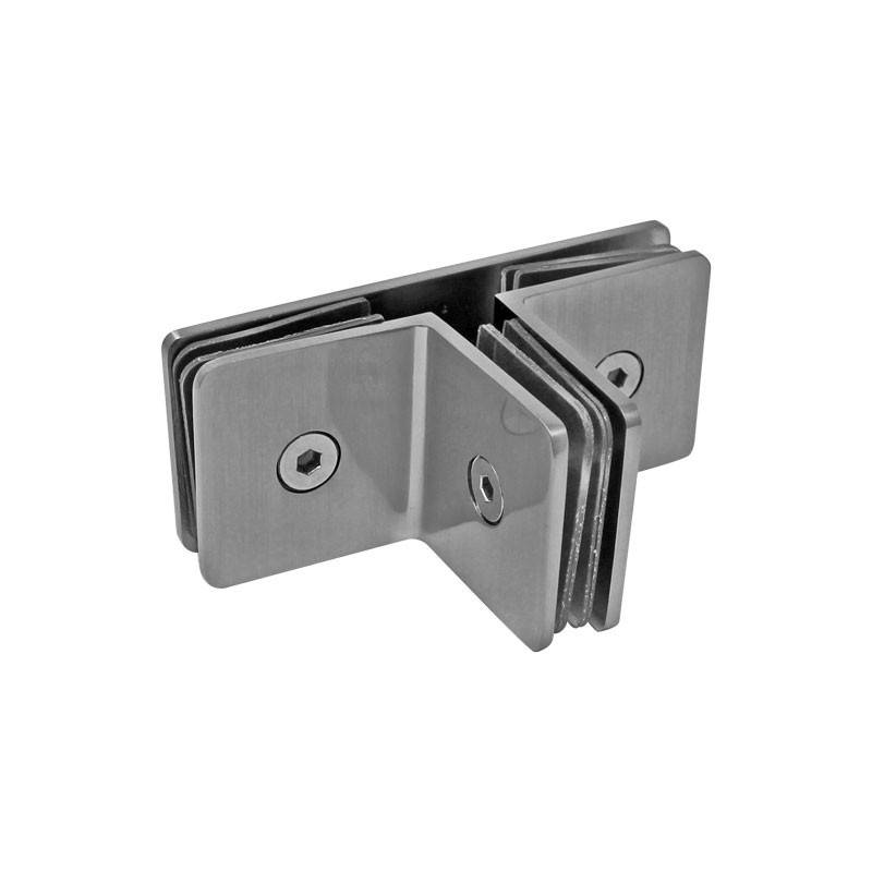 Clip vidrio-vidrio con porta costilla satinado BRK738 Bruken