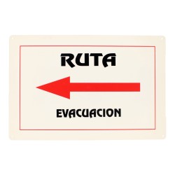 Señalamiento "Ruta de evacuación a la izquierda" 30 x 45 cm