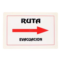 Señalamiento "Ruta de evacuación a la derecha" 30 x 45 cm