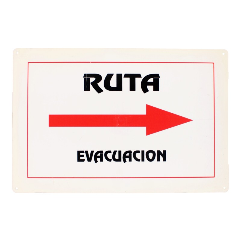 Señalamiento "Ruta de evacuación a la derecha" 30 x 45 cm