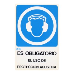 Señalamiento "Uso obligatorio de protección acústica" 30 x 45 cm
