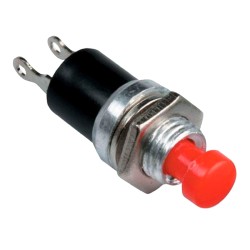 Switch miniatura, de push, normalmente abierto, de 125 Vca, color rojo AU-102R Steren