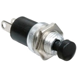 Switch miniatura, de push, normalmente cerrado, color negro AU-103N Steren