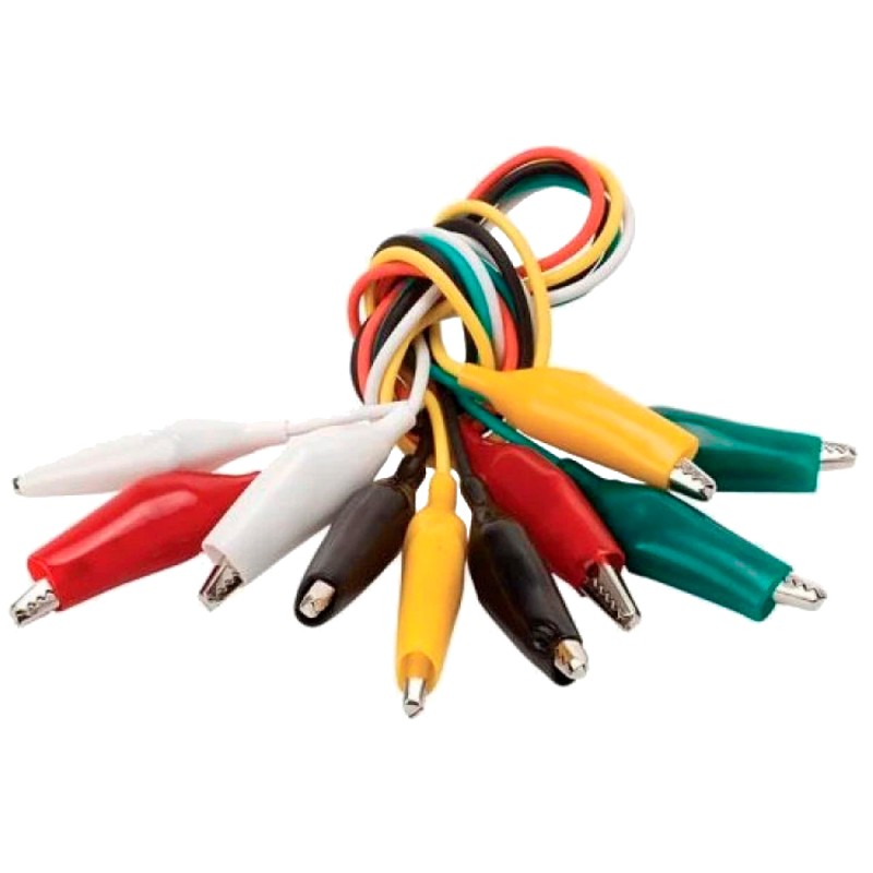 Juego de 5 cables de 40 cm con caimanes chicos CAI-202 Steren