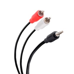 Cable plug 3,5 mm a 2 plug RCA de 1,8 m, ultradelgado 255-045 Steren