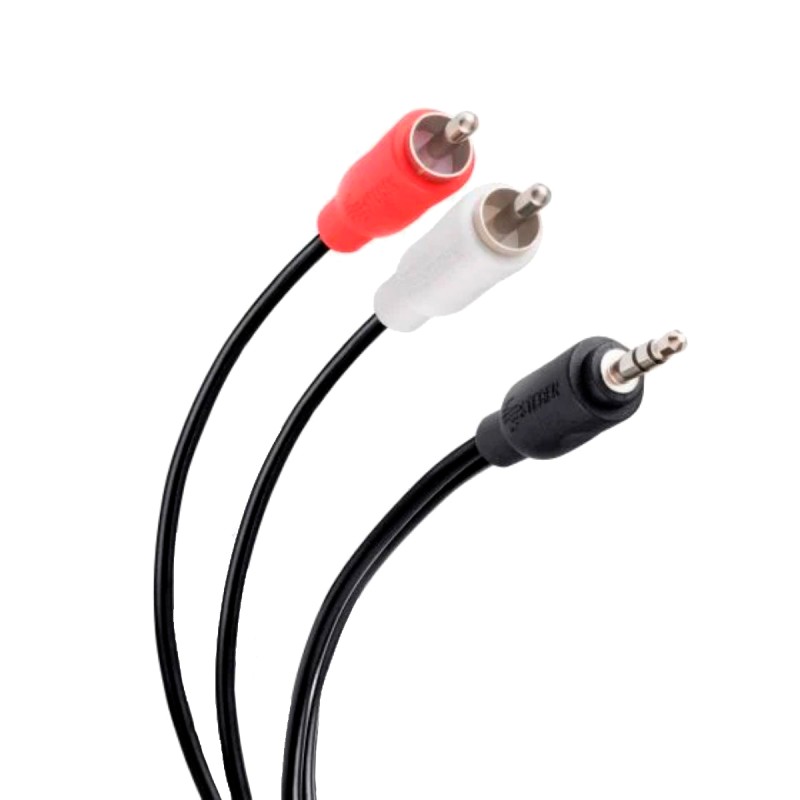 Cable plug 3,5 mm a 2 plug RCA de 1,8 m, ultradelgado 255-045 Steren