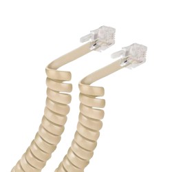 Cable espiral telefónico plug a plug para auricular de 2,1 m marfil 302-007 Steren