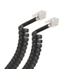 Cable espiral plug a plug RJ9 de 4.5m para auricular telefónico negro 302-015N Steren