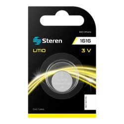 Pila de litio tipo botón CR-1616 BAT-CR1616 Steren