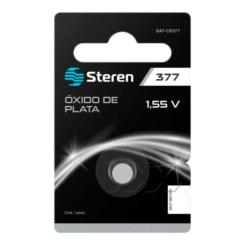 Pila de óxido de plata tipo botón SR66 BAT-CR377 Steren