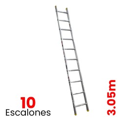 Escalera Recta de Aluminio Tubular Akron 10 Escalones 77-16
