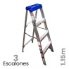 Escalera De Tijera Aluminio C/plataforma Akron 3 Escalones 81-89 90kg