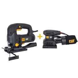 Combo Sierra caladora DX57U + Lijadora orbital 1/4 de hoja DX471U CAT