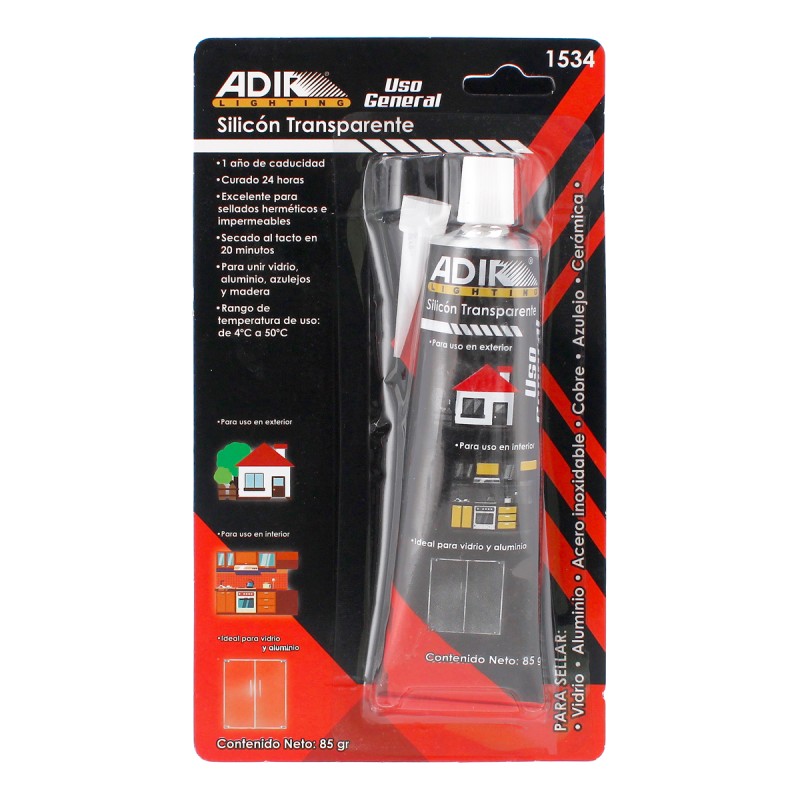 Silicón transparente 85 g 1534 Adir