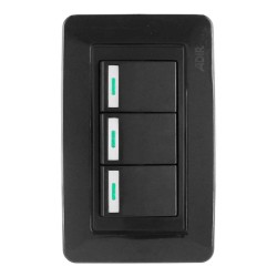 Placa con 3 apagadores de escalera Capri 9956 Adir