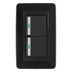 Placa con 2 apagadores sencillos Capri 9953 Adir