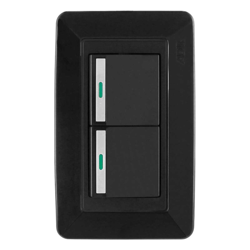 Placa con 2 apagadores sencillos Capri 9953 Adir