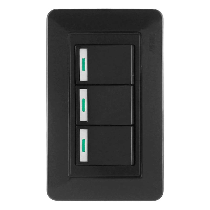 Placa con 3 apagadores sencillos Capri 9955 Adir