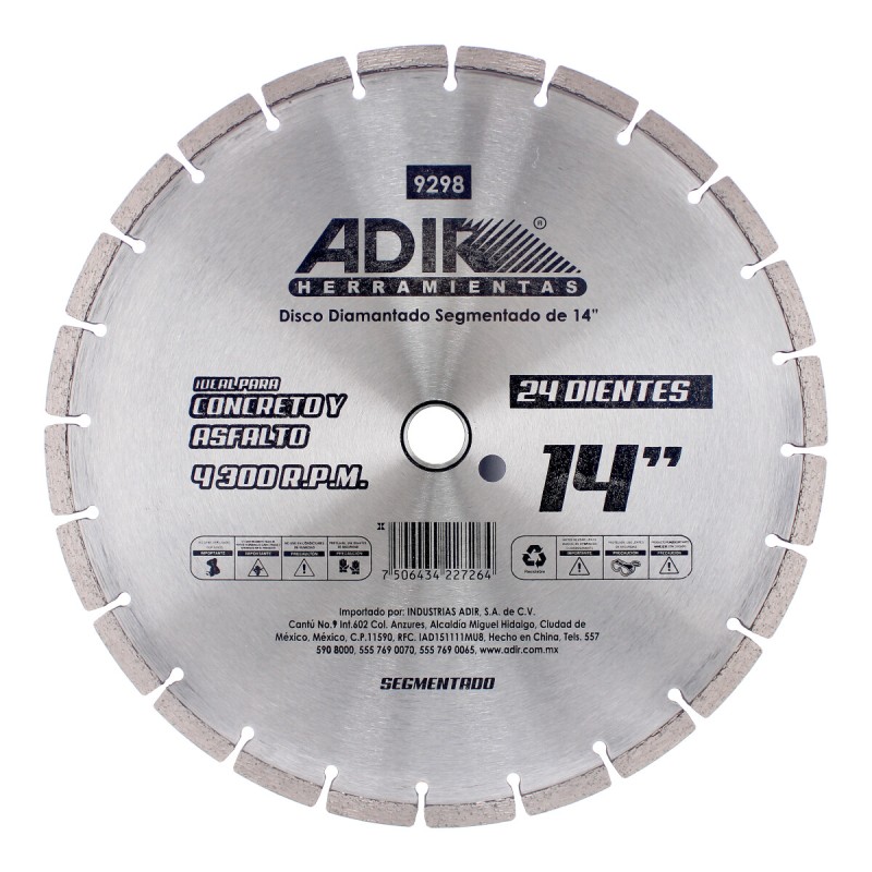 Disco diamantado segmentado 14" 9298 Adir