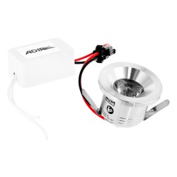 Micro empotrado de LED circular marco plata 3 W Luz cálida 6353 Adir