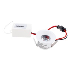 Micro empotrado de LED circular marco blanco 3 W Luz blanca 6350 Adir