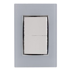 Placa con apagador doble línea Venecia 4475 Sanelec