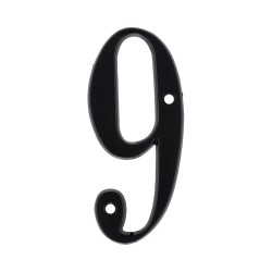 Número "9" de latón sólido 4" Negro 13665 Adir