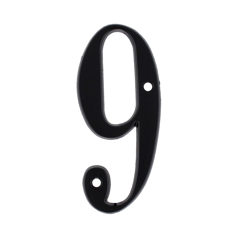 Número "9" de latón sólido 4" Negro 13665 Adir