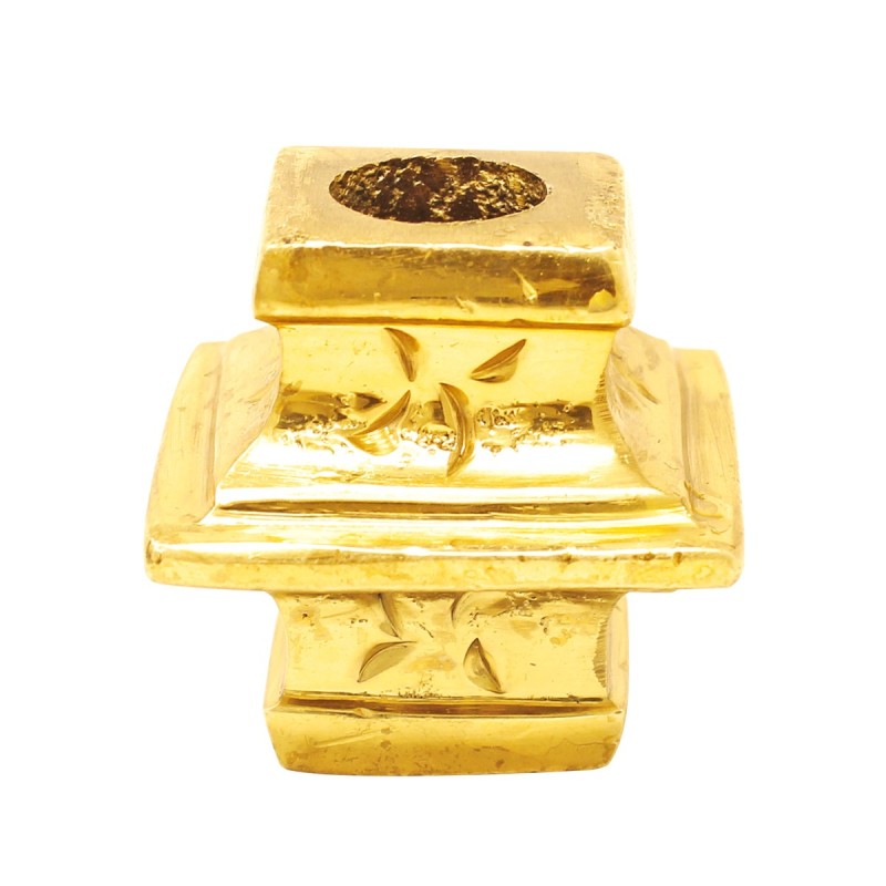 Capitel decorativo latón brillante con entrada redonda 1/2"